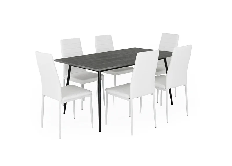 Mesa de Comedor 180cm + 6 Sillas Polipiel