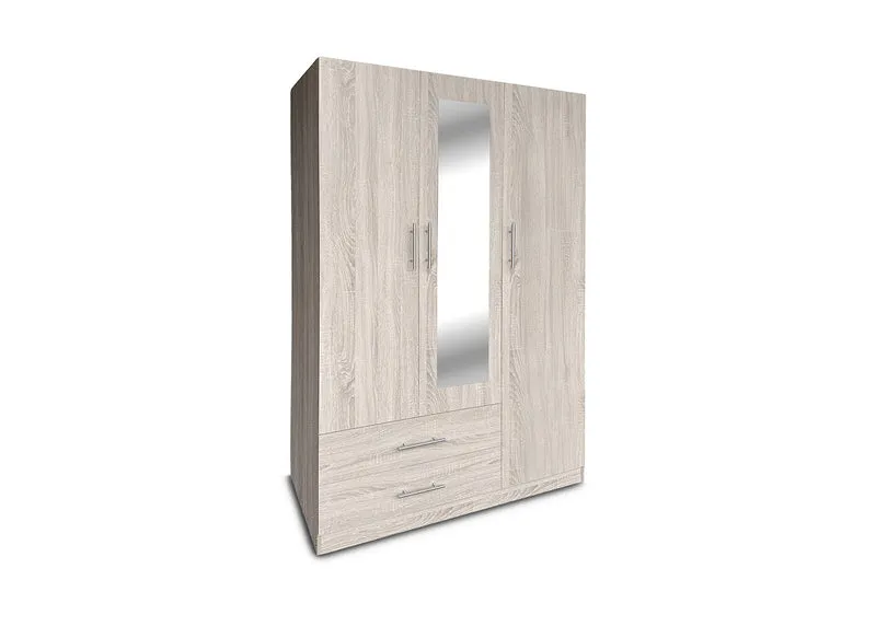 Armario de Dormitorio W 3 Puertas, con Espejo