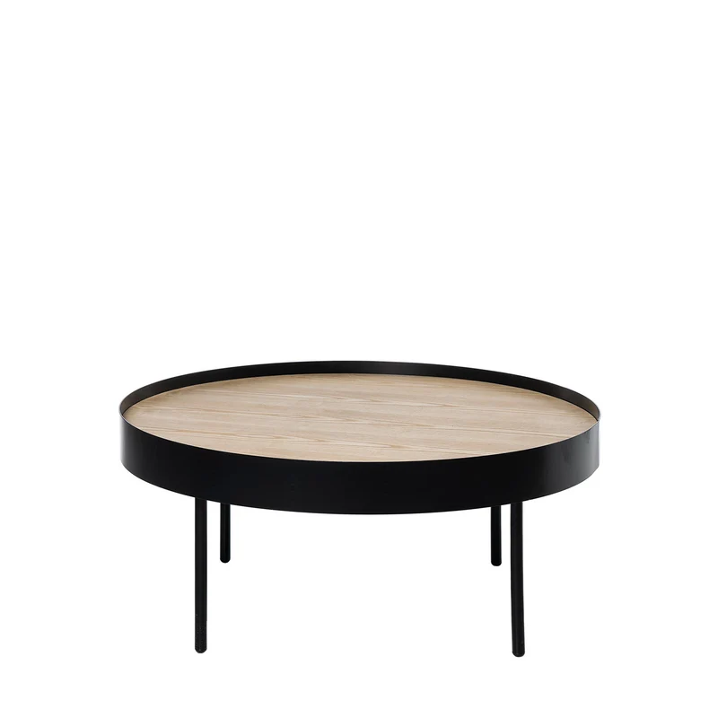 Mesa de centro Bill Roble/Negro 80 × 80 cm