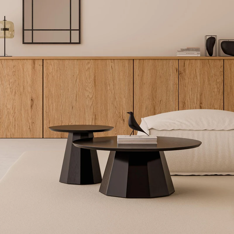 Mesa de centro Homero Negro 90 × 90 cm