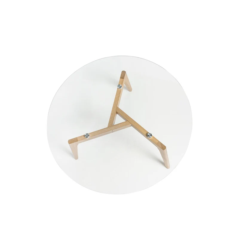 Mesa de centro Patrick Cristal/Roble 90 × 90 cm