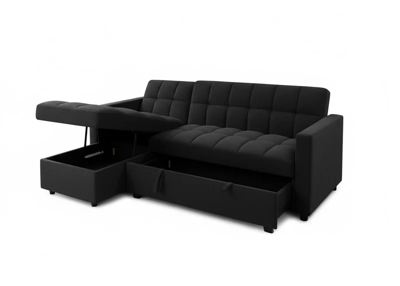 Sofa Cama Chaise Longue Kris 210cm Negro