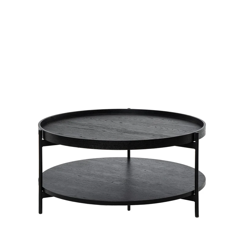 Mesa de centro Dylan Negro 80 × 80 cm