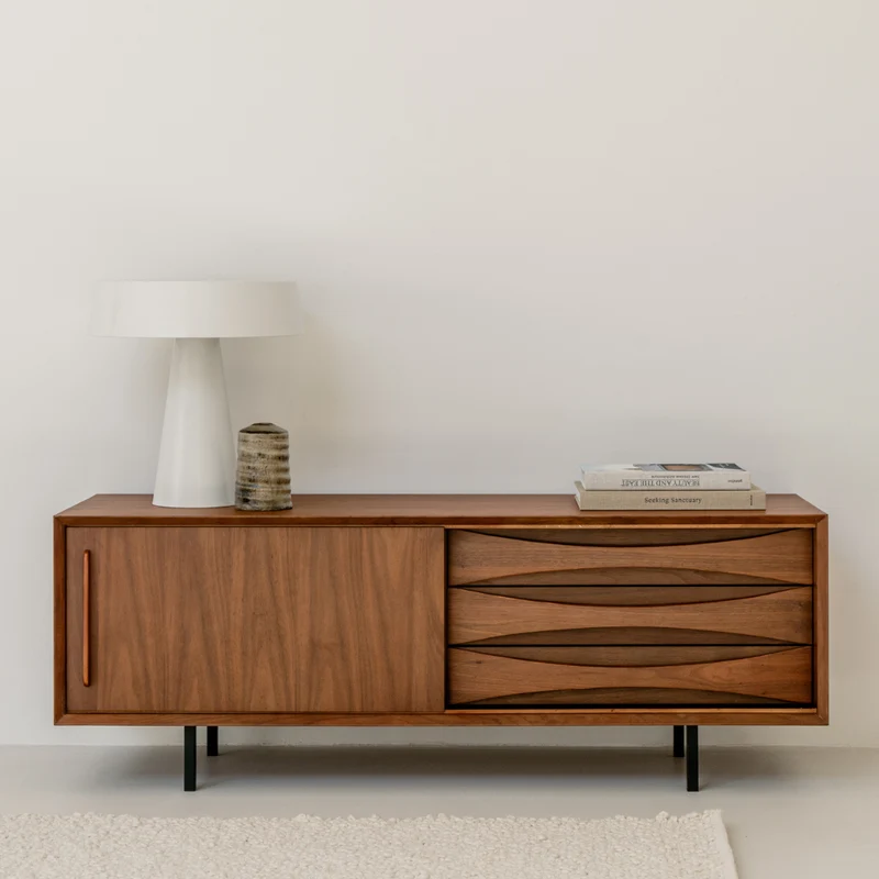 Mueble TV con cajones - Oskar - Nogal - 140 cm