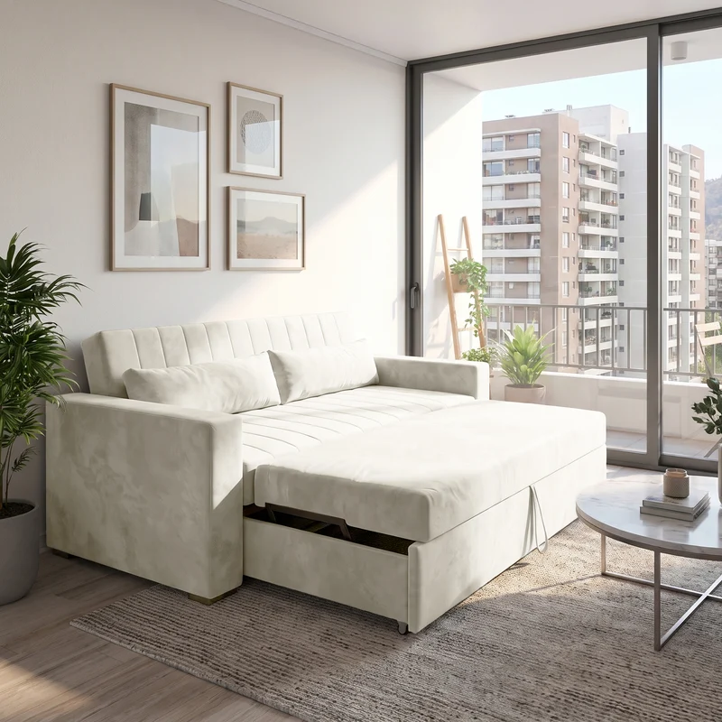 Sofá 2 cuerpos Málaga Tela Beige - 1.50m a Confección