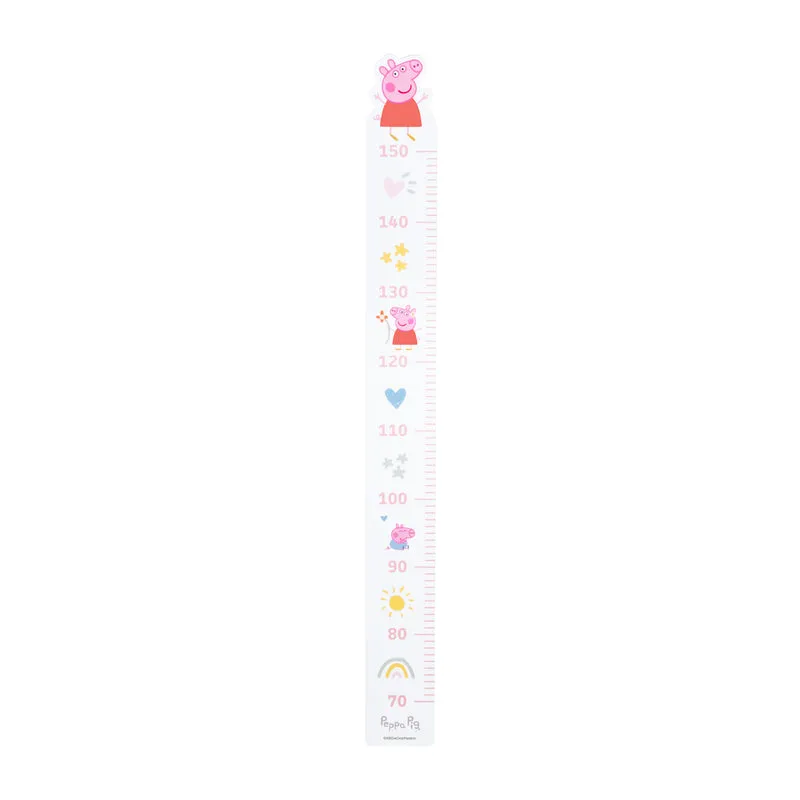 Messlatte Peppa Pig - Skala von 70 cm bis 150 cm für Kinder - Holz weiß / rosa