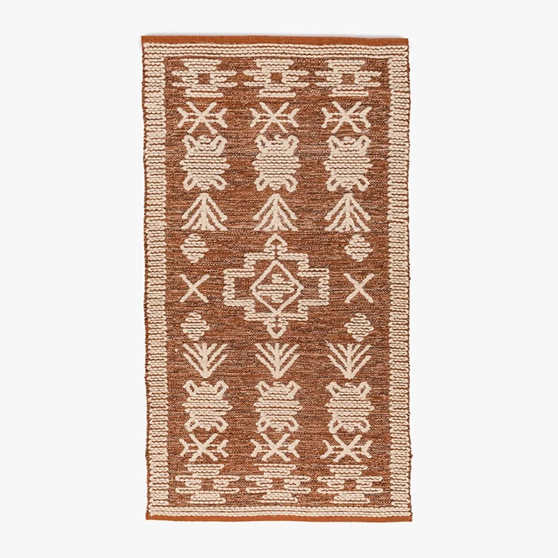 Tapete Lã e Algodão Tribal Natural 70x150 CLARE