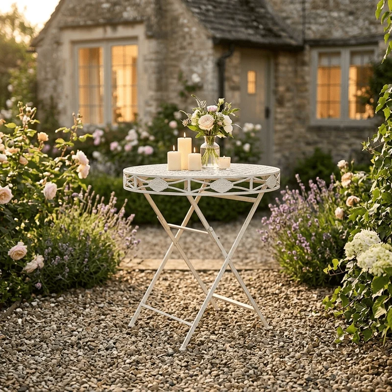 Mesa de Metal de Exterior Ø70x73 cm ROMANTIC GARDEN