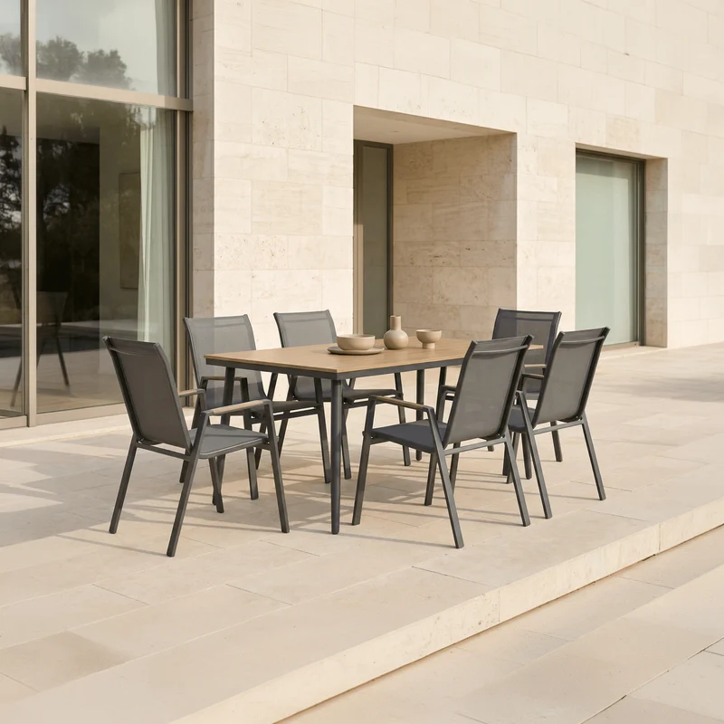 Mesa+6cadeiras150x90x73 HORIZON
