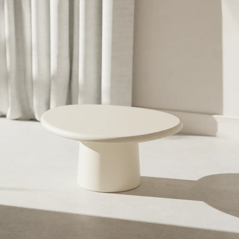 Mesa de centro redonda aspecto hormigón orgánico - Juno - StoneSkin - 90 cm
