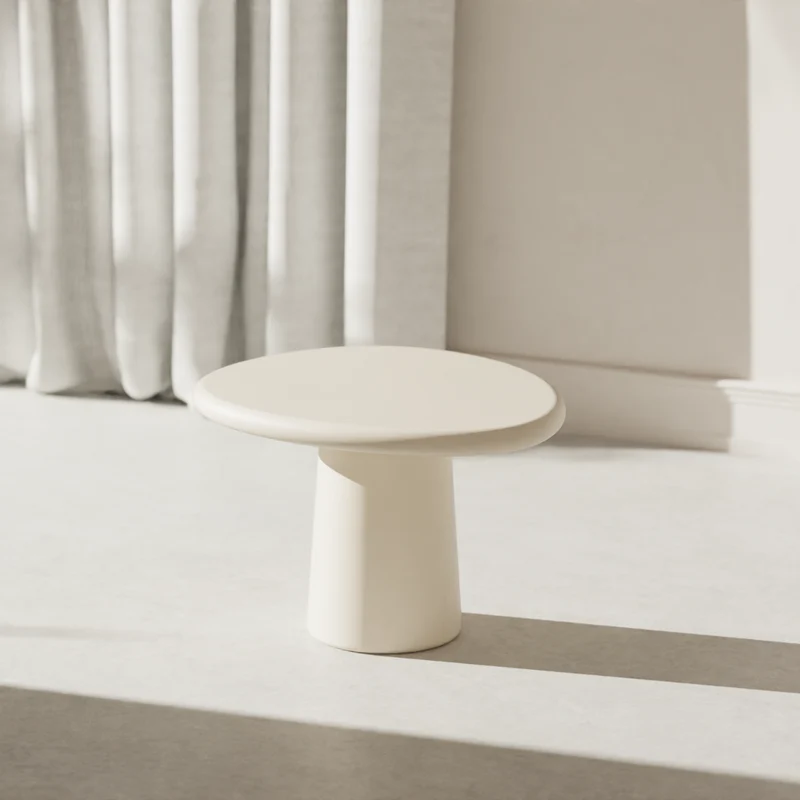 Mesa de centro redonda aspecto hormigón orgánico - Juno - StoneSkin - 60 cm
