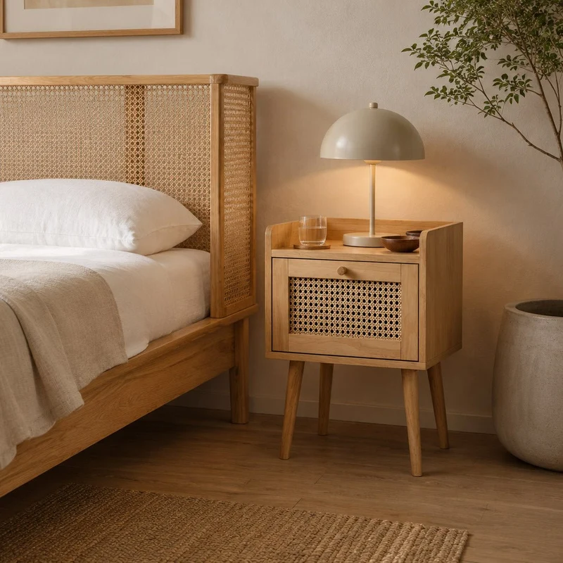 Mesa de cabeceira rattan 40x30x55cm CARTAGO