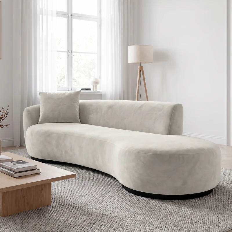 Sofá 2 Cuerpos Acqua Respaldo izquierdo Tela Beige - 2.56m a Confección