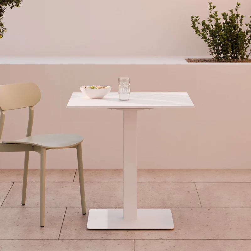 Mesa Samira Cuadrada Blanco/Blanco 70 × 70 cm