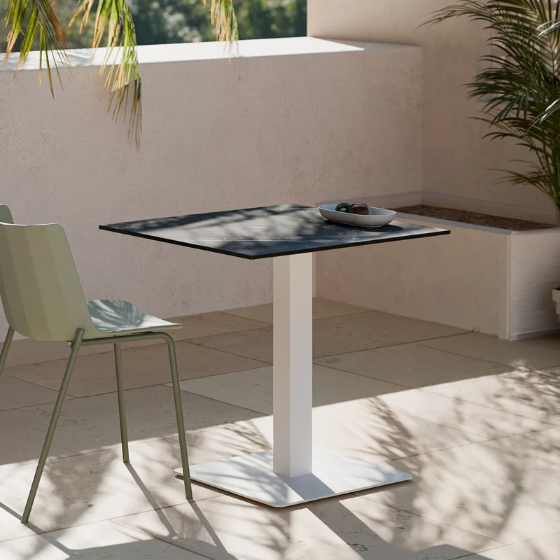 Mesa Samira Cuadrada Negro/Blanco 70 × 70 cm