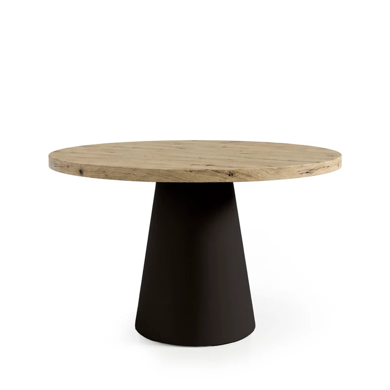 Mesa Holly Redonda 120 cm Natural/Negro