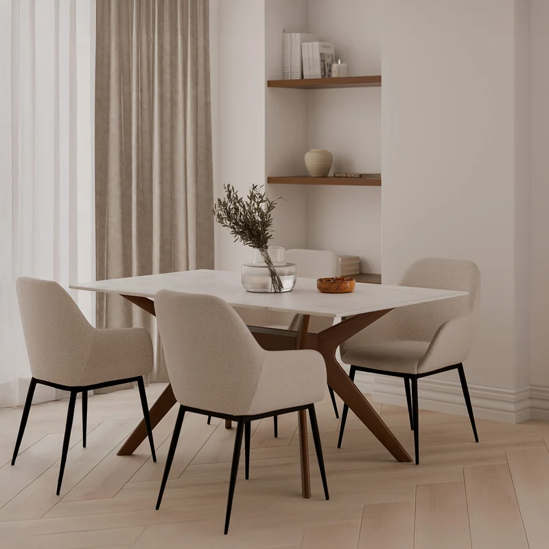 Mesa Eloise 140 cm Fija Creta/Nogal