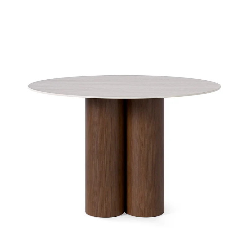 Mesa Tracy 120 cm Fija Travertino/Nogal