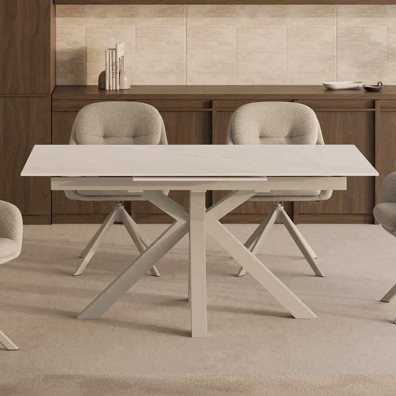 Mesa Lori 160 cm Extensible Travertino/Beige
