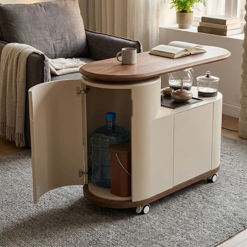 Nordic Curved Lift Top Mobile Coffee Table