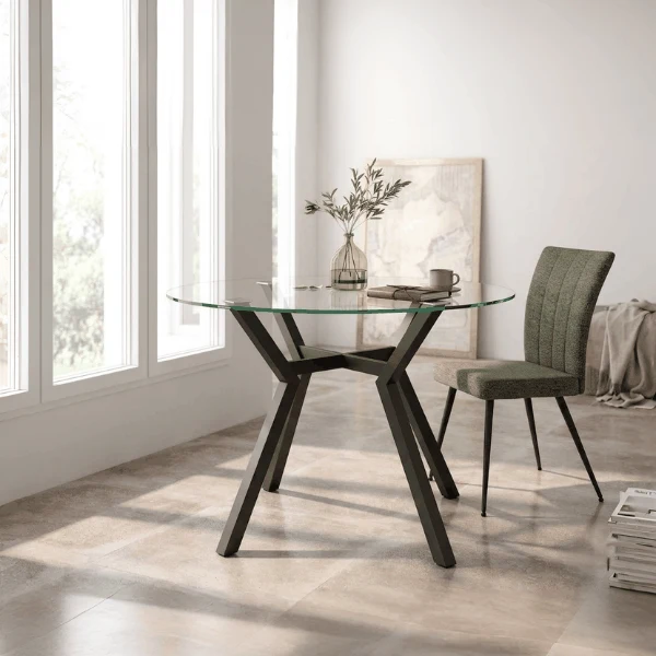 Mesa comedor redonda cristal ANNA