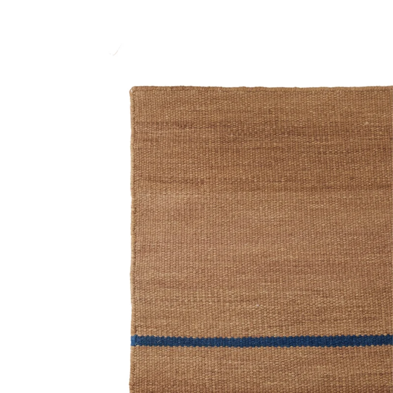 Alfombra de lino - Mostaza rota/azul - 250x350 cm