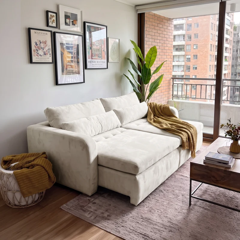 Sofá 2 cuerpos Zurich Tela Beige - 2.08m a Confección