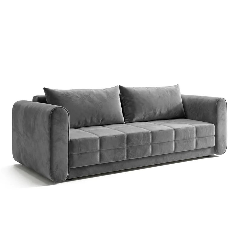 Sofá 2 cuerpos Romeo Tela Gris oscuro - 1.76m a Confección