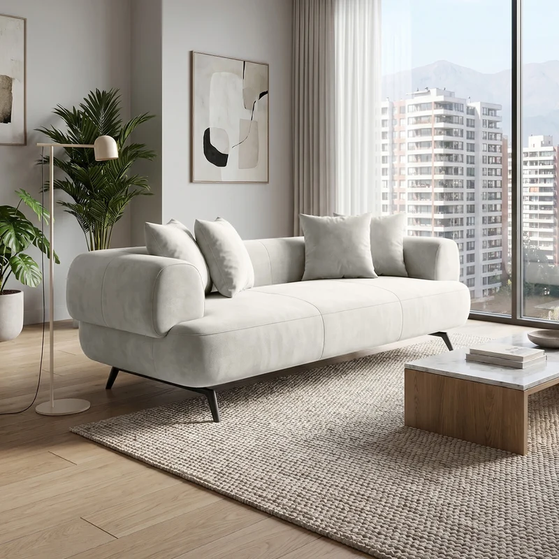 Sofá 2 cuerpos Marolo Tela Beige - 2.20m a Confección