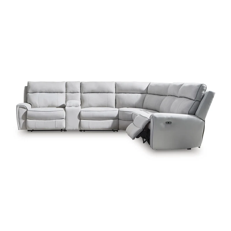 Signature Design by Ashley Social Pointe PC98802S36 6 pc Reclining Sectional with Storage Console