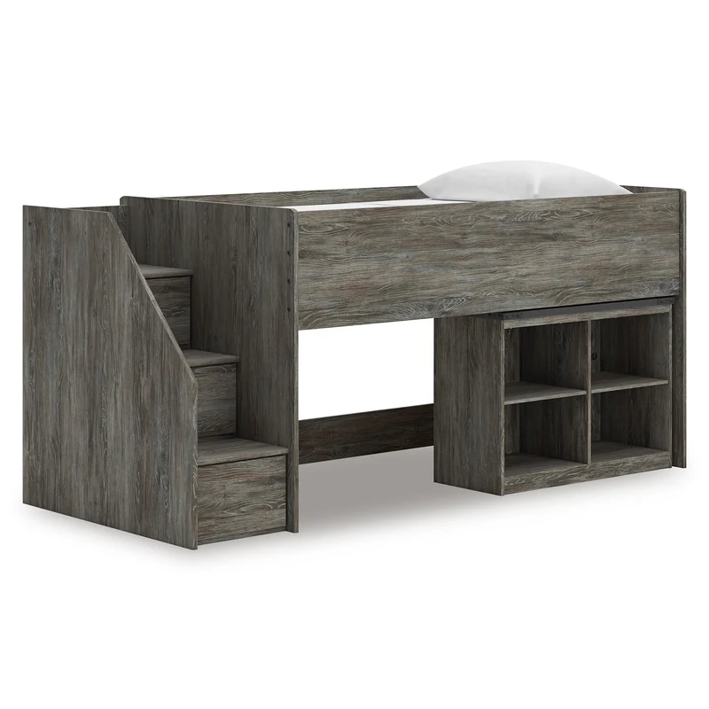 Signature Design by Ashley Frandern B4480B14 Twin Loft Bed with Bookcase Storage