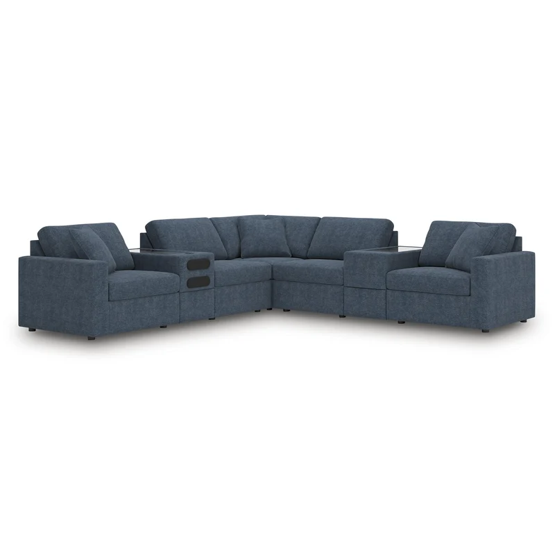Signature Design by Ashley Modmax 92121S69 7 pc Balanced Sectional with Audio and Storage Consoles