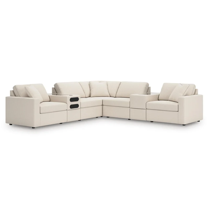 Signature Design by Ashley Modmax 92103S69 7 pc Balanced Sectional with Audio and Storage Consoles