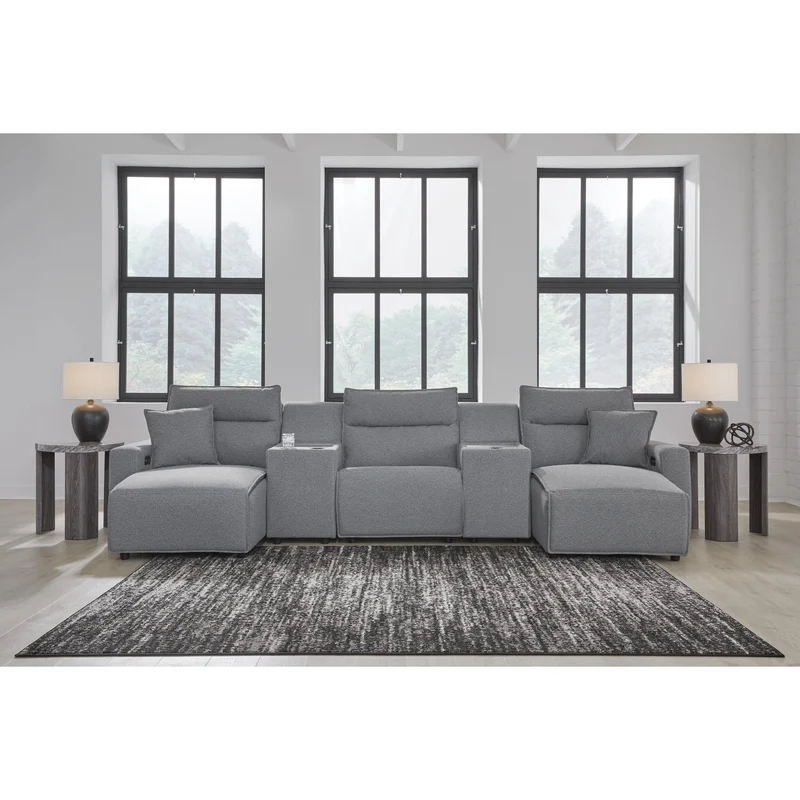 Signature Design by Ashley Modmax 65906S41 5 pc Reclining Sectional with Double Chaise and Storage Consoles