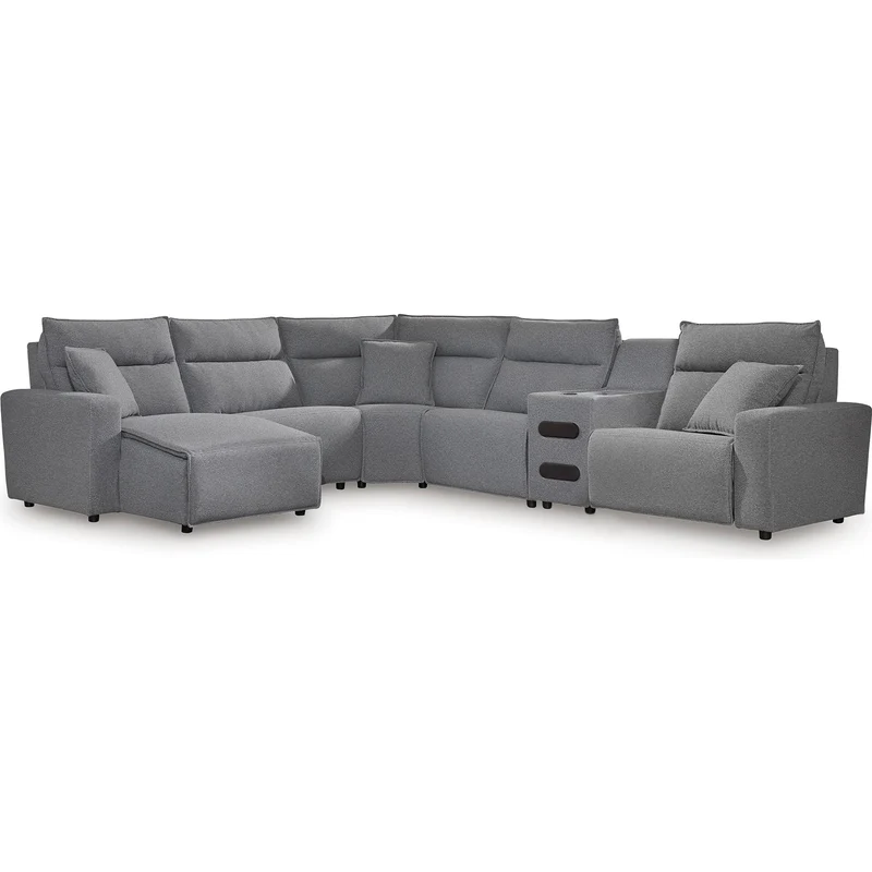 Signature Design by Ashley Modmax 65906S29 6 pc Reclining Sectional with Chaise and Audio Console