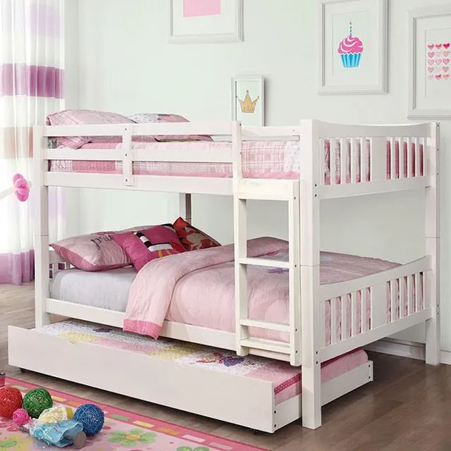 Furniture of America Cameron CM-BK929F-WH-BED-VN Full/Full Bunk Bed, White