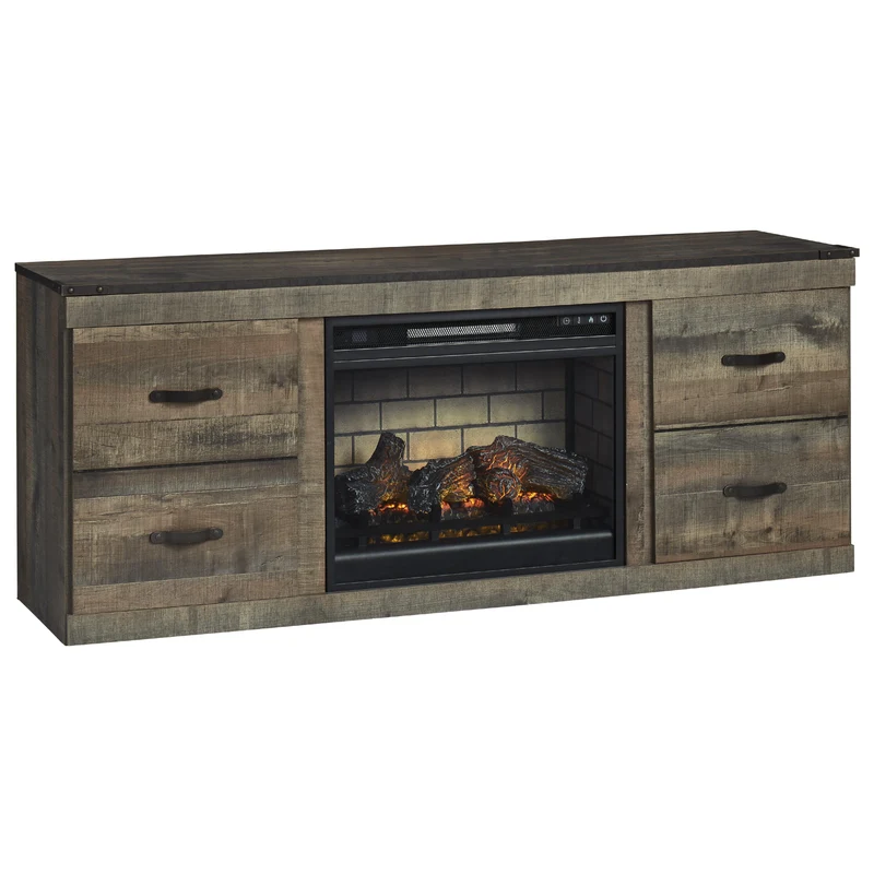 Signature Design by Ashley Trinell EW0446W8 TV Stand with Electric Fireplace