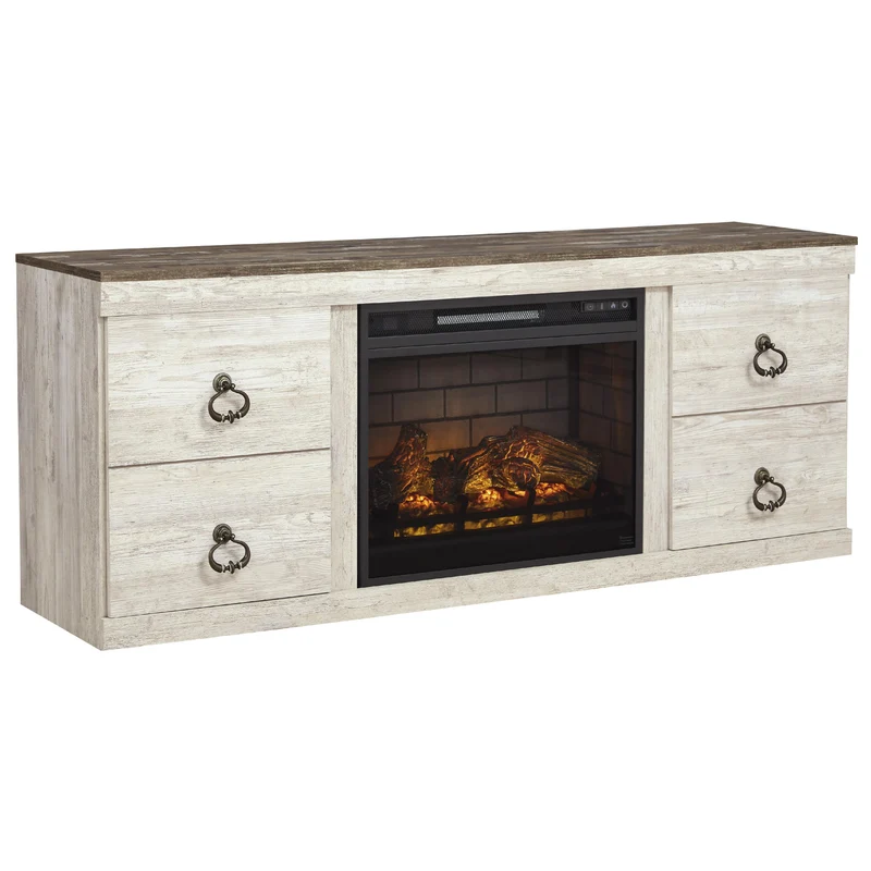 Signature Design by Ashley Willowton EW0267W8 TV Stand with Electric Fireplace