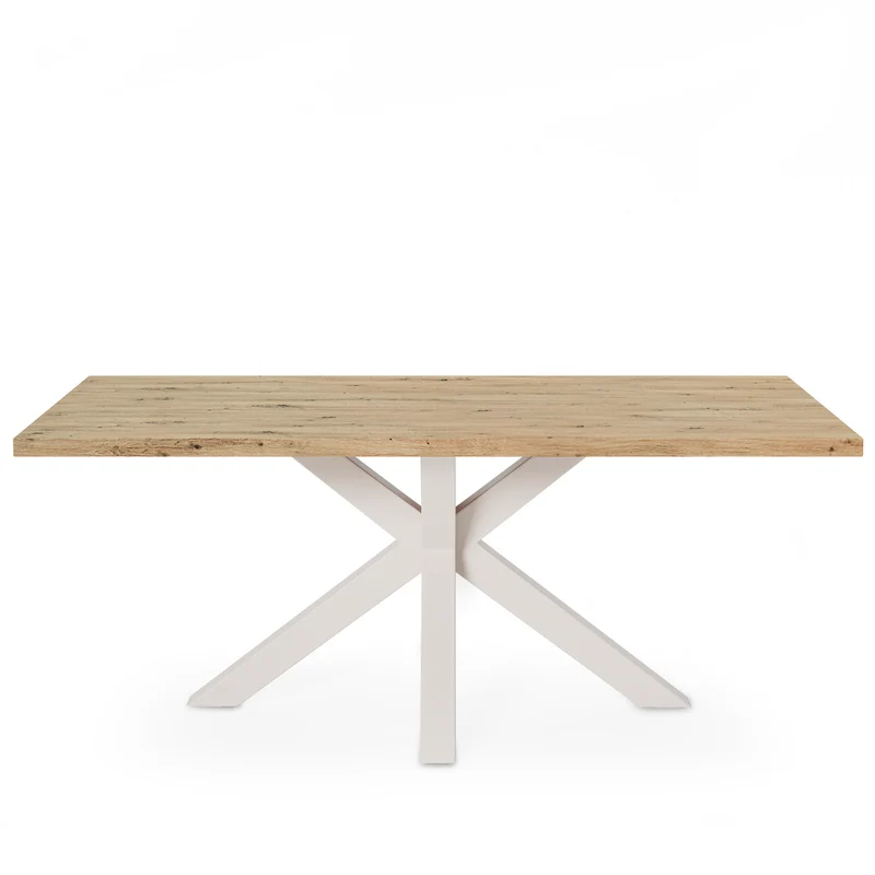 Mesa de comedor Sandy natural y beige 160 cm rectangular