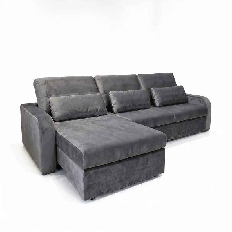 Sofá 3 cuerpos Oslo Tela Gris oscuro - 2.76m a Confección