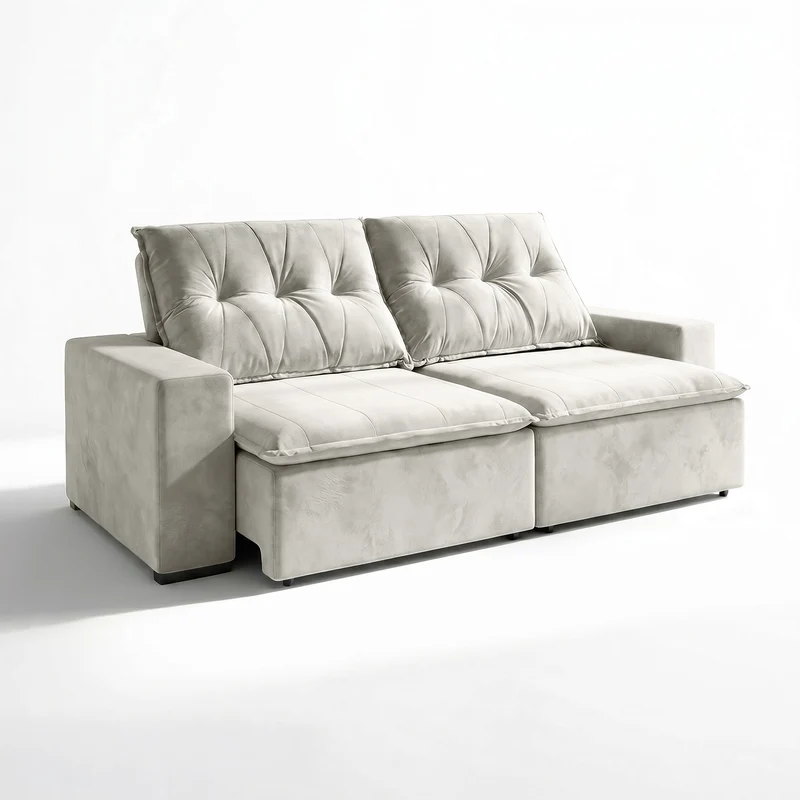 Sofá 2 Cuerpos Moscou Tela Beige - 2.70m a Confección