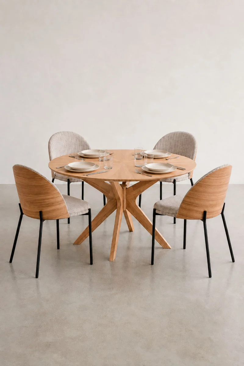 Pack de 4 sillas de comedor Casandra taupe