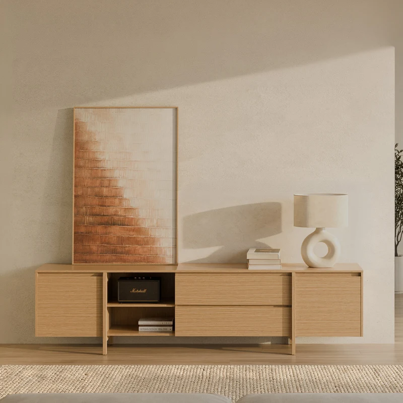 Mueble TV Pacific Roble 240 con cajones