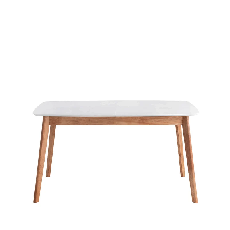 Mesa de comedor Enma blanco y roble 120 cm extensible
