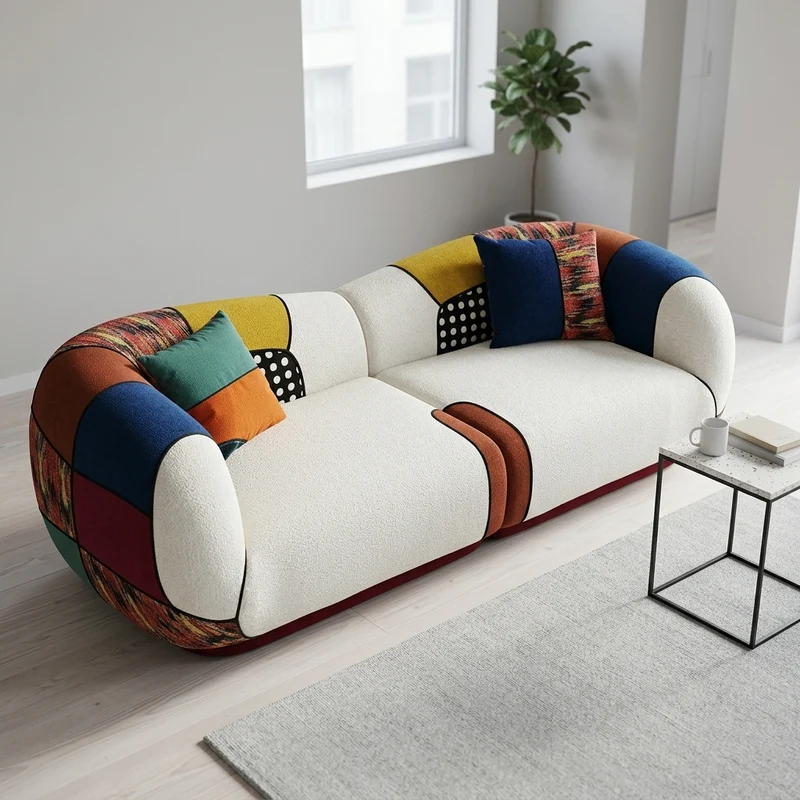 Matissero Bold Patchwork Colorblock Lounge Sofa