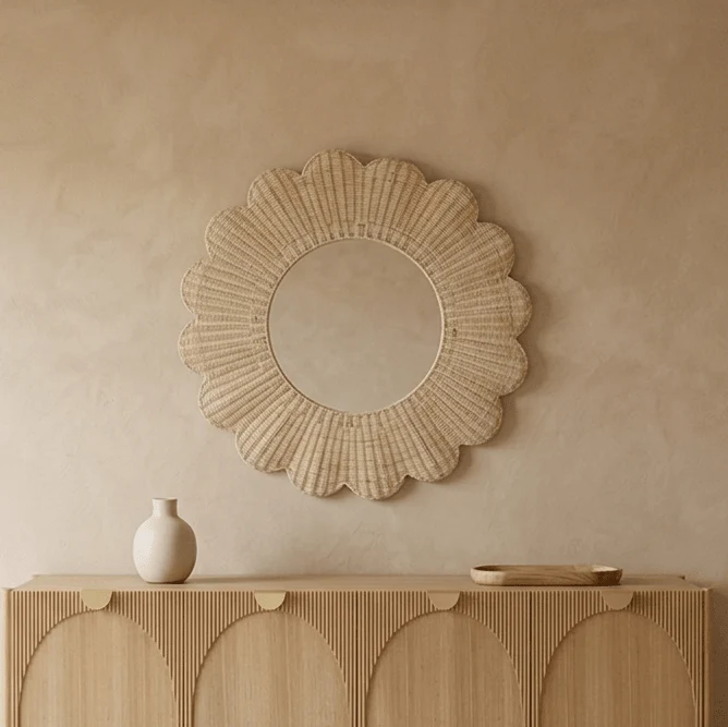 Espelho Flor Rattan D91 SOLEA