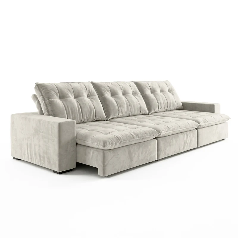 Sofá 3 Cuerpos Vancouver Tela Beige - 3.14m a Confección