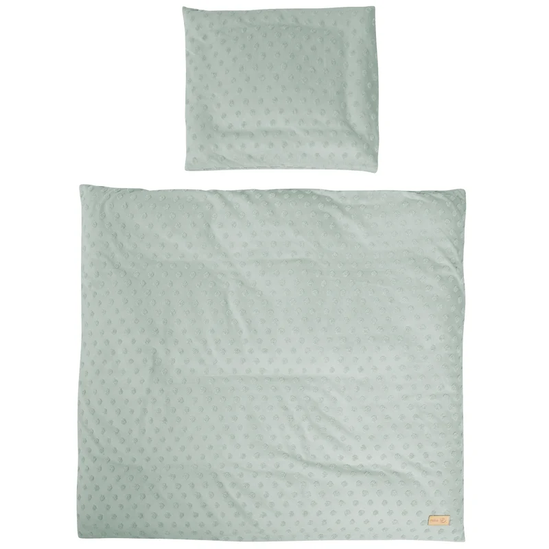 Organic Wiegenbettwäsche 'Lil Planet', 2-tlg, frosty green, 80 x 80 cm, Jersey, GOTS
