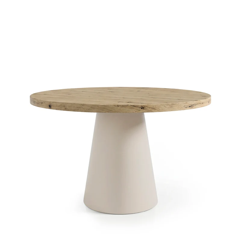 Mesa de comedor Holly natural y beige Ø 120 cm redonda