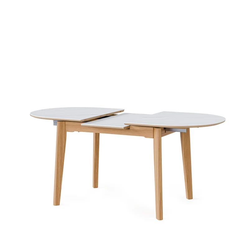 Mesa de comedor Velma blanco y roble 140 cm extensible